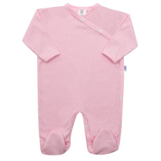 Kojenecký bavlněný overal s bočním zapínáním New Baby Lovely puntíky Kojenecký bavlněný overal s bočním zapínáním New Baby Lovely puntíky