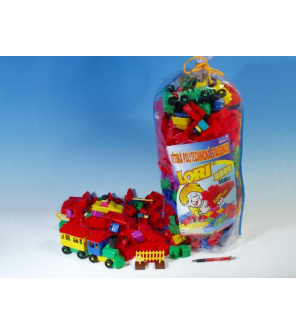 Stavebnice LORI 500 balení pro školky plast 500ks v pytli 30x70x20cm Stavebnice LORI 500 balení pro školky plast 500ks v pytli 30x70x20cm