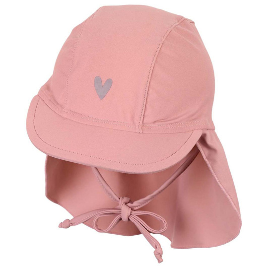 STERNTALER Kšiltovka do vody s ochranou krku na zavazování UV50+ růžová srdíčko holka- 51 cm 18-24m