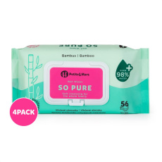 4x PETITE&MARS Ubrousky vlhčené SO PURE bambusové bioodbouratelné 56 ks 4x PETITE&MARS Ubrousky vlhčené SO PURE bambusové bioodbouratelné 56 ks