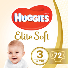 HUGGIES® Elite Soft Pleny jednorázové 3 (5-9 kg) 72 ks