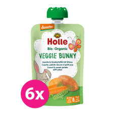 6x HOLLE Veggie Bunny Bio pyré mrkev, batáty a hrášek, 100 g (6 m+) 6x HOLLE Veggie Bunny Bio pyré mrkev, batáty a hrášek, 100 g (6 m+)