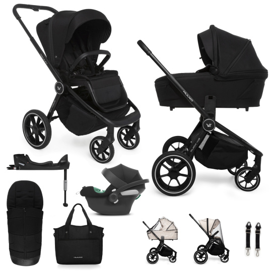 MUUVO SET Kočárek 4v1 Quick 4.0 Classic black set + CYBEX Aton B2 i-Size