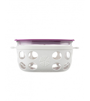 Lifefactory dóza 950ml white/huckleberry Lifefactory dóza 950ml white/huckleberry