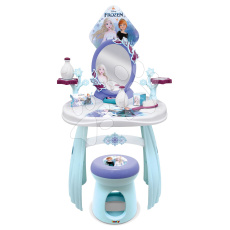 Smoby Kosmetický stolek se židlí Frozen Hairdresser  se zrcadlem s emblémem a 10 doplňky