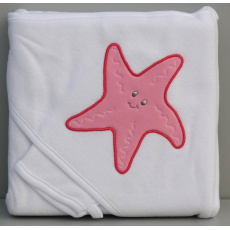 Dětský ručník bílý - Růžová hvězda