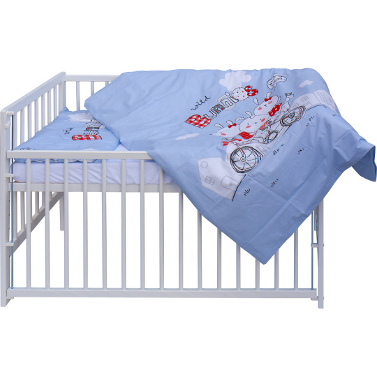 Scarlett Dětská postýlka s kompletní výbavou Scarlett 120 x 60 cm - Uly - modrá Scarlett Dětská postýlka s kompletní výbavou Scarlett 120 x 60 cm - Uly - modrá