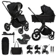 MUUVO SET Kočárek 4v1 Quick SE 2 Chromium black set + CYBEX Aton B2 i-Size