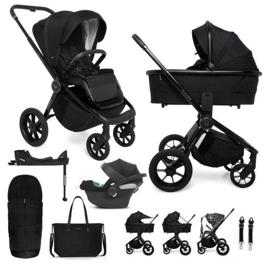 MUUVO SET Kočárek 4v1 Quick SE 2 Chromium black set + CYBEX Aton B2 i-Size