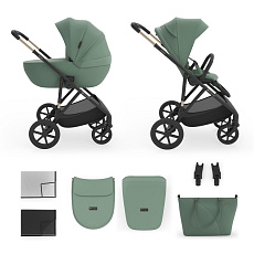 KINDERKRAFT Kočárek kombinovaný 2v1 Prime 3 Dark Green