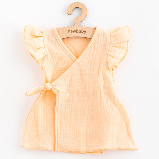 Letní kojenecké mušelínové šaty New Baby Leny peach