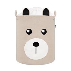 Sipo Koš na hračky se šňůrkou, skládací bavlněný / 43 l, Teddy Bear Beige Sipo Koš na hračky se šňůrkou, skládací bavlněný / 43 l, Teddy Bear Beige