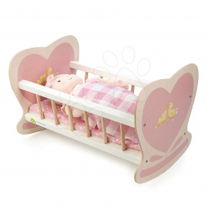 Tender Leaf Toys Dřevěná kolébka Sweetiepie Dolly Cot pro 36 cm panenku s textilní podložkou Tender Leaf Toys Dřevěná kolébka Sweetiepie Dolly Cot pro 36 cm panenku s textilní podložkou