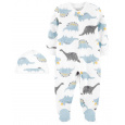 CARTER'S Set 2dílný overal na zip Sleep&Plays, čepice Dino chlapec LBB PRE, vel. 46
