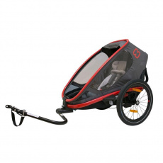 HAMAX Outback One - jednomístný vozík za kolo vč. ramena + kočárkový set - Grey/Red/Antr, polohovací HAMAX Outback One - jednomístný vozík za kolo vč. ramena + kočárkový set - Grey/Red/Antr, polohovací