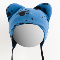 Kojenecká bavlněná čepička s oušky New Baby tlapka modrá Kojenecká bavlněná čepička s oušky New Baby tlapka modrá