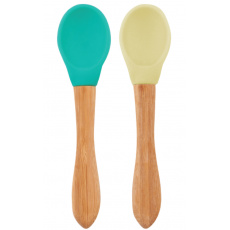 MINIKOIOI Lžička s bambusovou rukojetí 2 ks - Green / Yellow MINIKOIOI Lžička s bambusovou rukojetí 2 ks - Green / Yellow