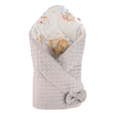 Oboustranná zavinovačka z Minky New Baby 75x75 cm spící zvířátka šedá Oboustranná zavinovačka z Minky New Baby 75x75 cm spící zvířátka šedá