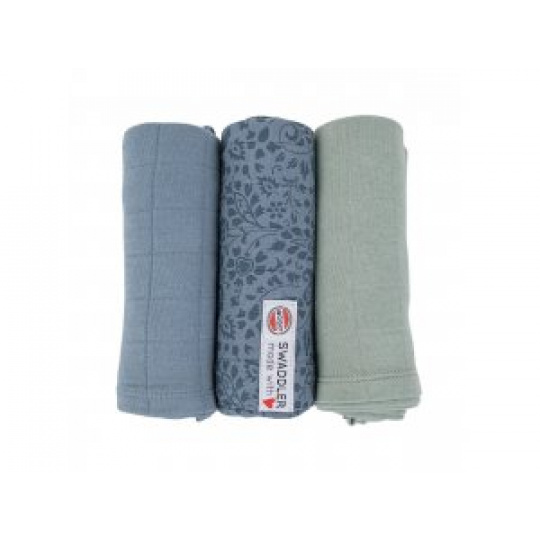 LODGER Swaddler Flower Tribe 3balení 70 x 70 cm Ocean