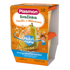 PLASMON Svačinka bezlepková ovocná NUTRI-MUNE hruška s jogurtem 2x120g, 6m+ PLASMON Svačinka bezlepková ovocná NUTRI-MUNE hruška s jogurtem 2x120g, 6m+