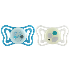 CHICCO Dudlíky Physioforma Light silikonové ortodontické neutral 16-36m, 2 ks CHICCO Dudlíky Physioforma Light silikonové ortodontické neutral 16-36m, 2 ks
