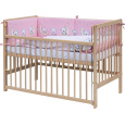 Scarlett Dětská postýlka s kompletní výbavou Scarlett 120 x 60 cm - Toro - růžová