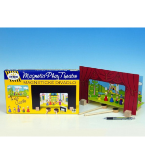 Divadlo Hrad magnetické dřevěné s figurkami v krabici 33,5x20x3,5cm Divadlo Hrad magnetické dřevěné s figurkami v krabici 33,5x20x3,5cm