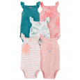 CARTER'S Body bez rukávů Pink Ocean holka 5ks 6m