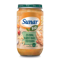 SUNAR BIO Zelenina, těstoviny, kuřecí maso 235 g SUNAR BIO Zelenina, těstoviny, kuřecí maso 235 g