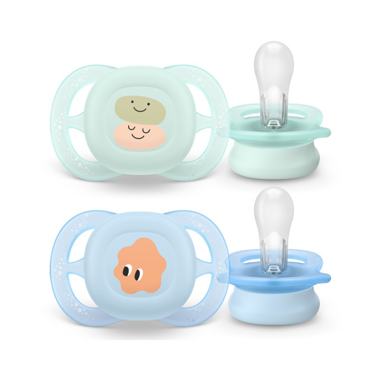 Philips AVENT Šidítko Ultrastart obrázek 0-2m chlapec, 2 ks