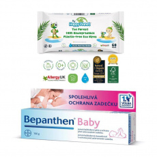BEPANTHEN Mast Baby 100 g + vlhčené ubrousky Happy Planet 100% BIO, 60 ks BEPANTHEN Mast Baby 100 g + vlhčené ubrousky Happy Planet 100% BIO, 60 ks