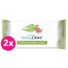 2x BABY DOVE Biodegradable (rozložitelné) vlhčené ubrousky 75 ks
