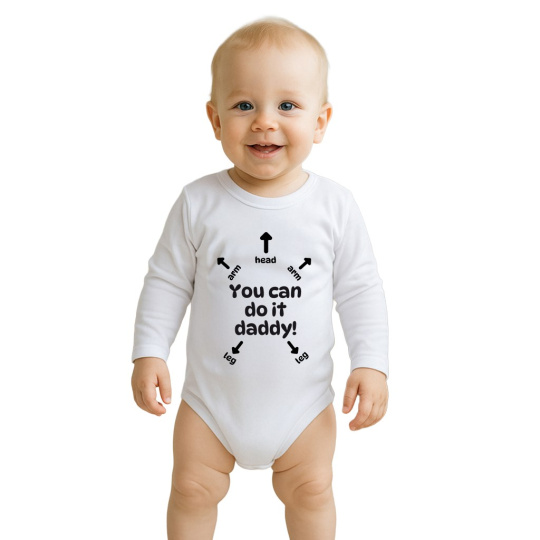 Dětské body s potiskem New Baby You can do it daddy! Dětské body s potiskem New Baby You can do it daddy!