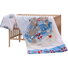 Levná postýlka s vyndavacími příčkami - přírodní ECO - 120x60 cm s výbavou Velcí kamarádi Barva soupravy: Raty