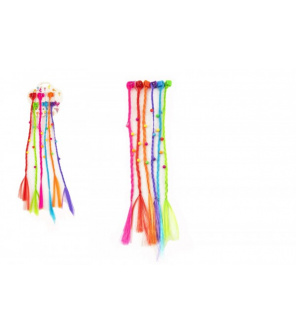Sponky/Skřipce do vlasů 6ks plast s barevnými copánky 30cm 2druhy v sáčku Sponky/Skřipce do vlasů 6ks plast s barevnými copánky 30cm 2druhy v sáčku
