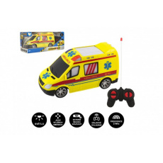 Auto RC ambulance plast 20cm na dálkové ovládání 27MHz na baterie se světlem v krabici 28x13x11cm Auto RC ambulance plast 20cm na dálkové ovládání 27MHz na baterie se světlem v krabici 28x13x11cm
