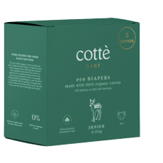 COTTÉ BABY Pleny jednorázové ekologické Junior (12-25 kg) 22 ks COTTÉ BABY Pleny jednorázové ekologické Junior (12-25 kg) 22 ks
