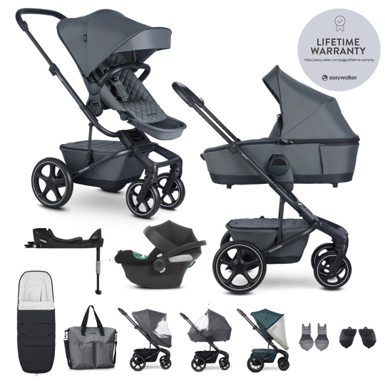 EASYWALKER SET Kočárek 4v1 Harvey⁵ Premium Mineral Grey XXL RWS + CYBEX Aton B2 i-Size