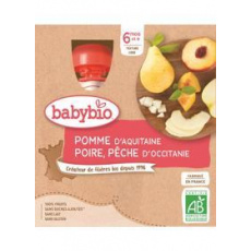 BABYBIO Kapsička jablko hruška broskev 4x 90 g