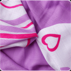 KIKKO Ubrousky bambusové Hearts&Waves 30x30 cm, lilac 9 ks KIKKO Ubrousky bambusové Hearts&Waves 30x30 cm, lilac 9 ks