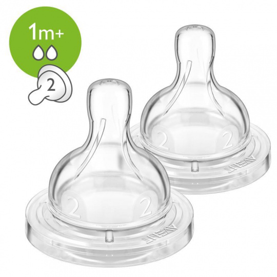 Philips AVENT Dudlík Anti-colic/Classic+ 2 pomalý průtok 1m+, 2 ks Philips AVENT Dudlík Anti-colic/Classic+ 2 pomalý průtok 1m+, 2 ks