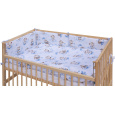 Dětská postýlka se stahovací bočnicí - přírodní ECO - 120x60 cm s kompletní výbavou Fiki Barva soupravy: Fiki modrá