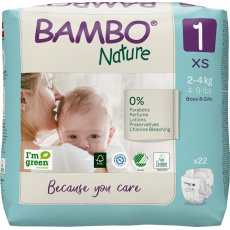 BAMBO Nature Pleny jednorázové 1 XS (2-4 kg) 22 ks