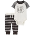 CARTER'S Set 2dílný body kr. rukáv, tepláky Black Animals kluk NB/vel. 56