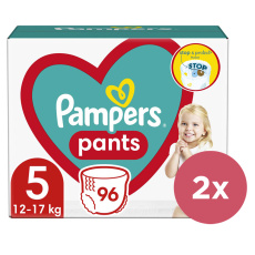 2x PAMPERS Pants Kalhotky plenkové jednorázové 5 (11-18 kg) 96 ks - MEGA PACK