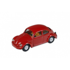 Auto VW brouk 1200 červený kov 11cm v krabičce Kovap