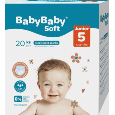 BABYBABY SOFT Kalhotky plenkové Pants vel. 5 Junior (12-18 kg) 20 ks BABYBABY SOFT Kalhotky plenkové Pants vel. 5 Junior (12-18 kg) 20 ks