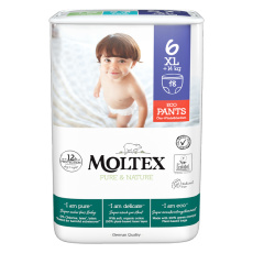 MOLTEX Pure&Nature Kalhotky plenkové jednorázové 6 XL (14 kg+) 18 ks MOLTEX Pure&Nature Kalhotky plenkové jednorázové 6 XL (14 kg+) 18 ks