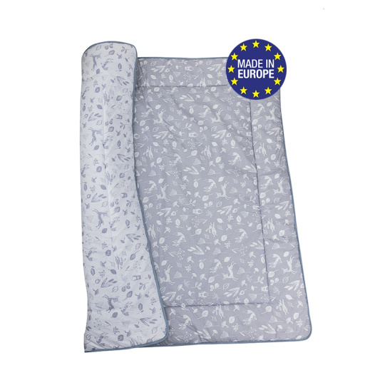 Bomimi HRACÍ deka 120x120, bavlna, oboustranná lesní zvířátka, šedá