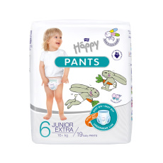 BELLA HAPPY Kalhotky plenkové jednorázové Junior extra 19 ks (16+ kg) BELLA HAPPY Kalhotky plenkové jednorázové Junior extra 19 ks (16+ kg)